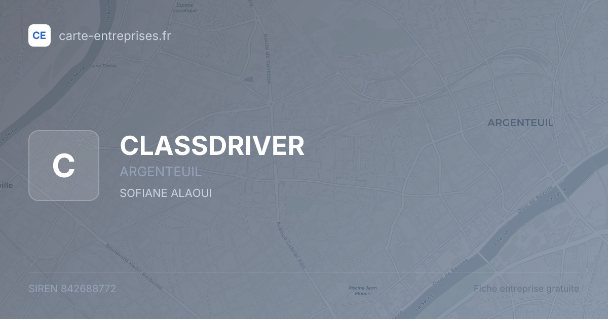 CLASSDRIVER — 842688772 — fiche entreprise