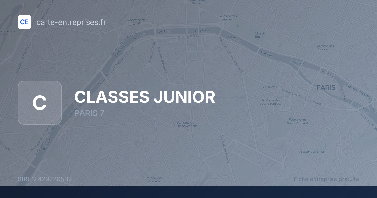 CLASSES JUNIOR — 429726532 — fiche entreprise