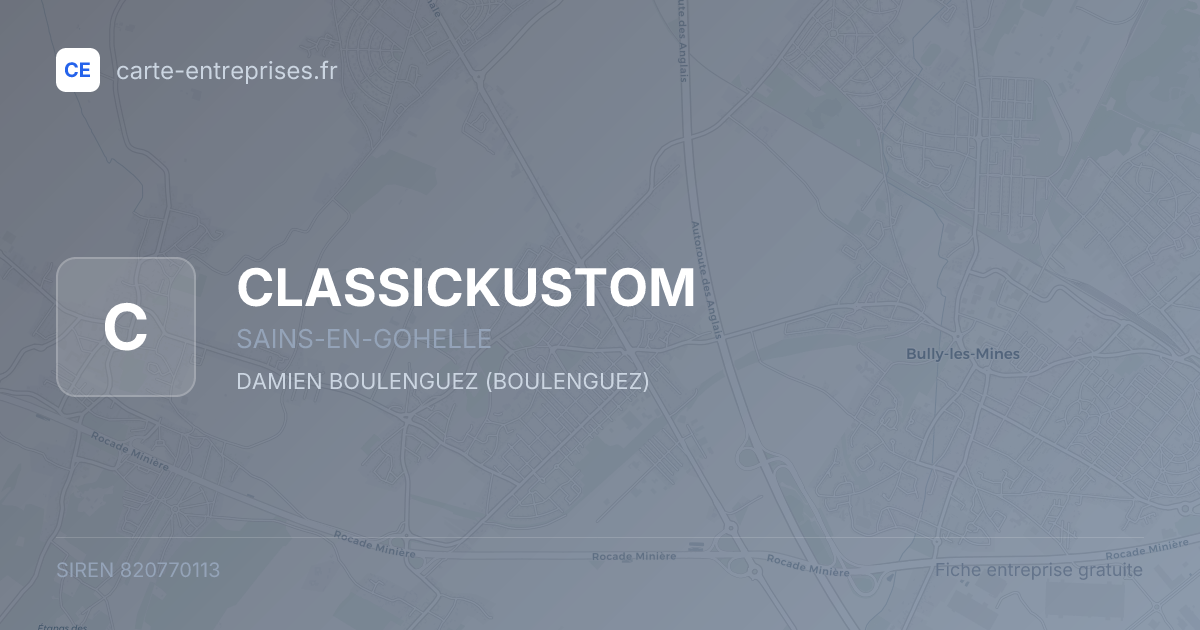 CLASSICKUSTOM — 820770113 — fiche entreprise