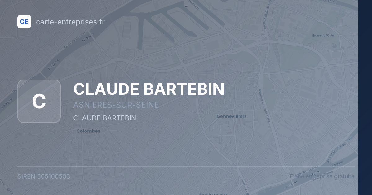 CLAUDE BARTEBIN — 505100503 — fiche entreprise