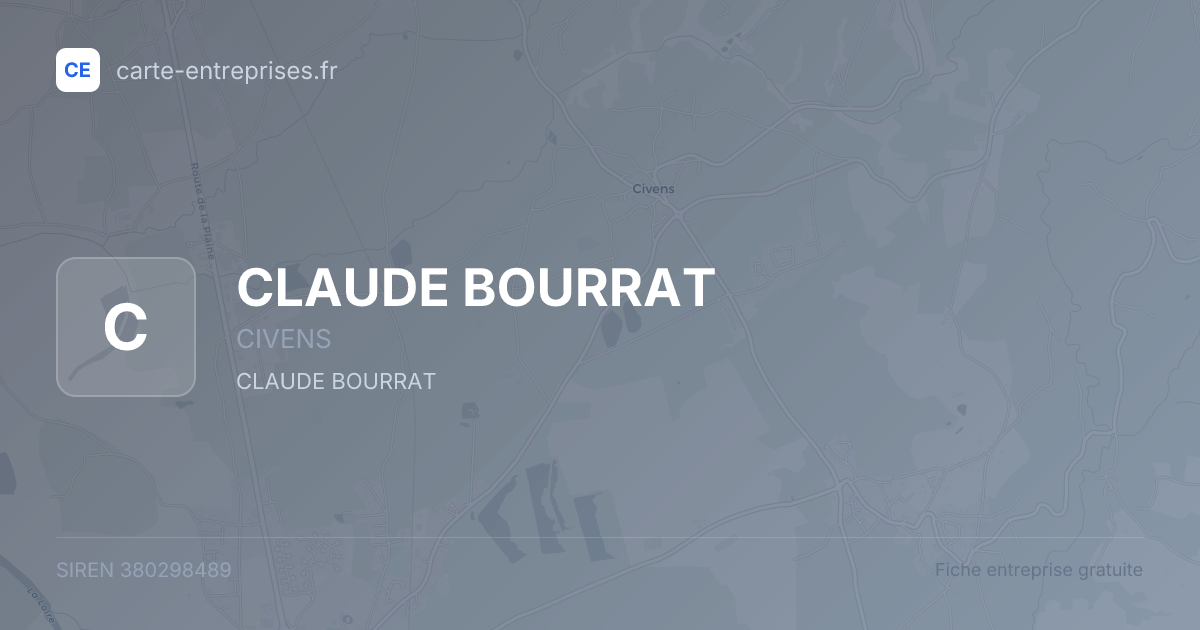 CLAUDE BOURRAT — 380298489 — fiche entreprise