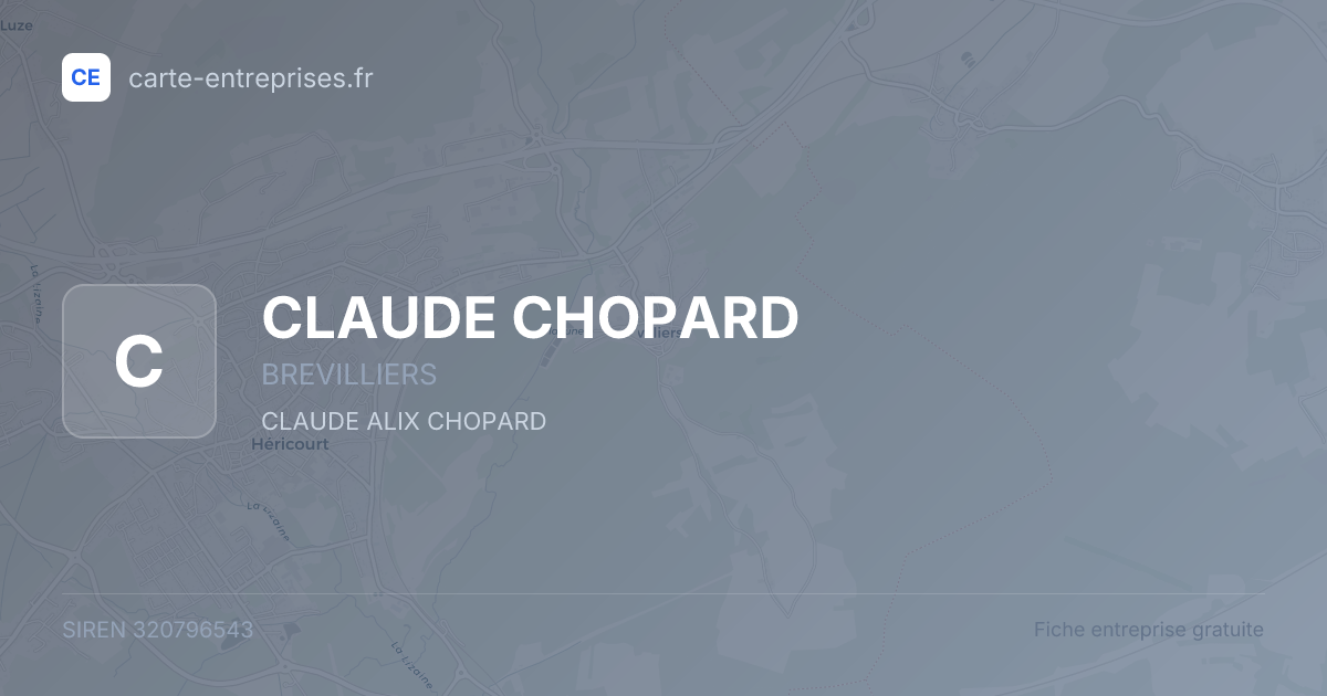 CLAUDE CHOPARD — 320796543 — fiche entreprise