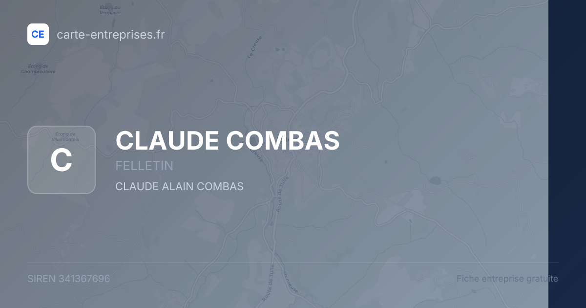 CLAUDE COMBAS — 341367696 — fiche entreprise