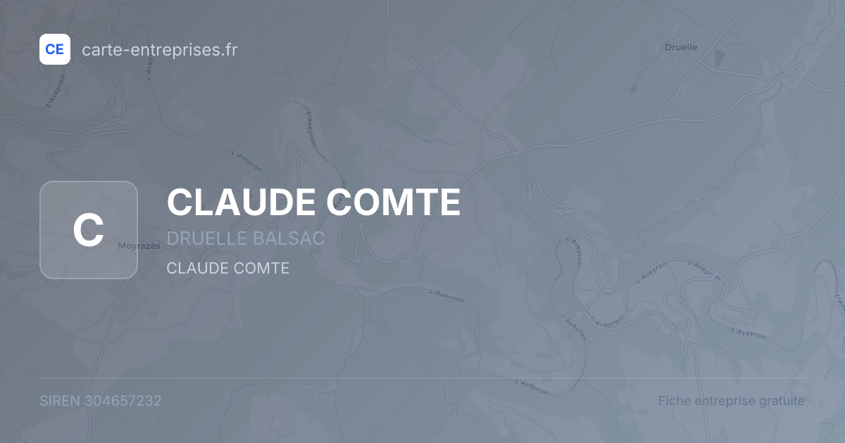 CLAUDE COMTE — 304657232 — fiche entreprise
