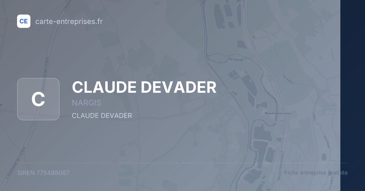CLAUDE DEVADER — 775488067 — fiche entreprise