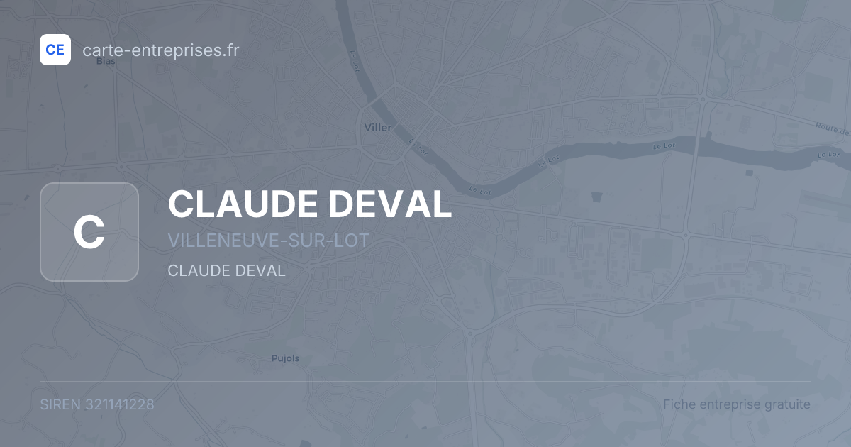 CLAUDE DEVAL — 321141228 — fiche entreprise