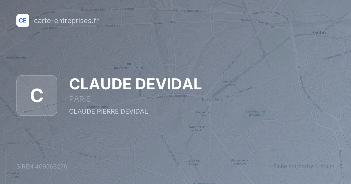 CLAUDE DEVIDAL — 409568276 — fiche entreprise