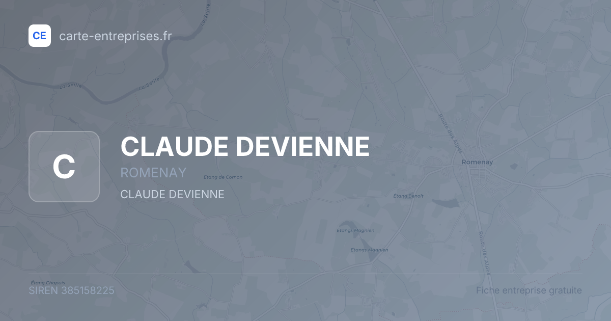 CLAUDE DEVIENNE — 385158225 — fiche entreprise