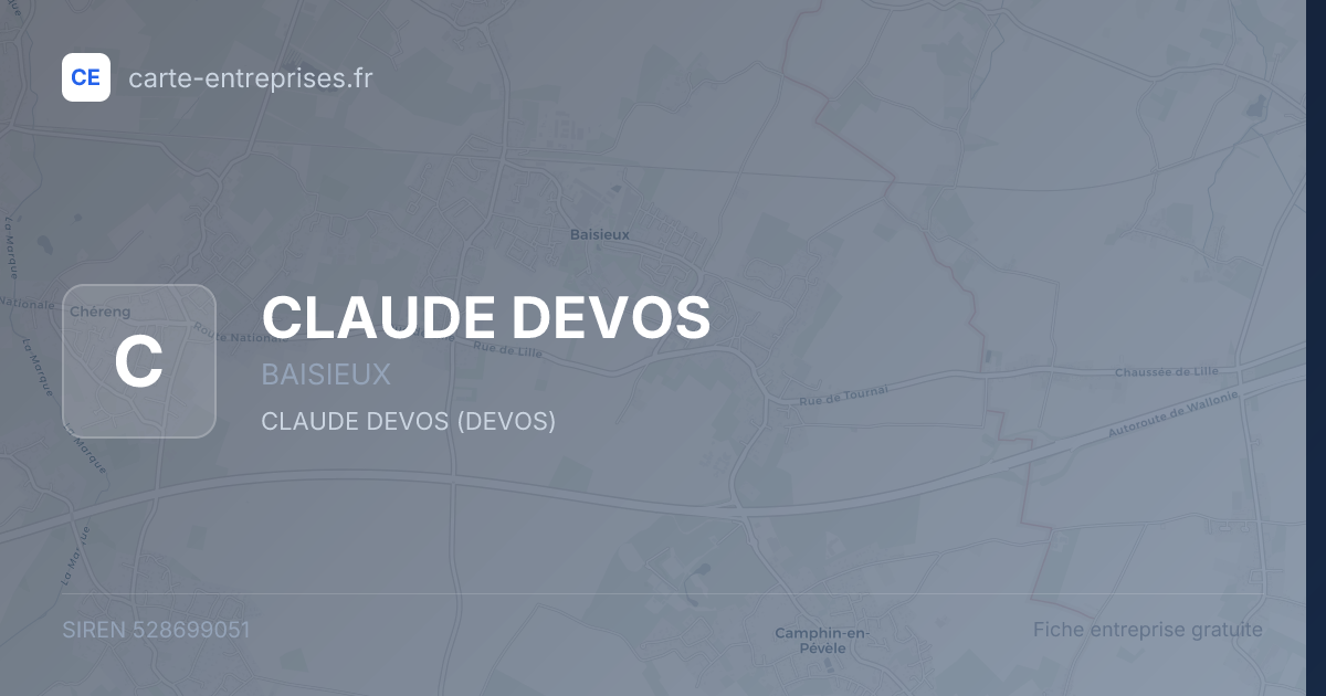 CLAUDE DEVOS — 528699051 — fiche entreprise