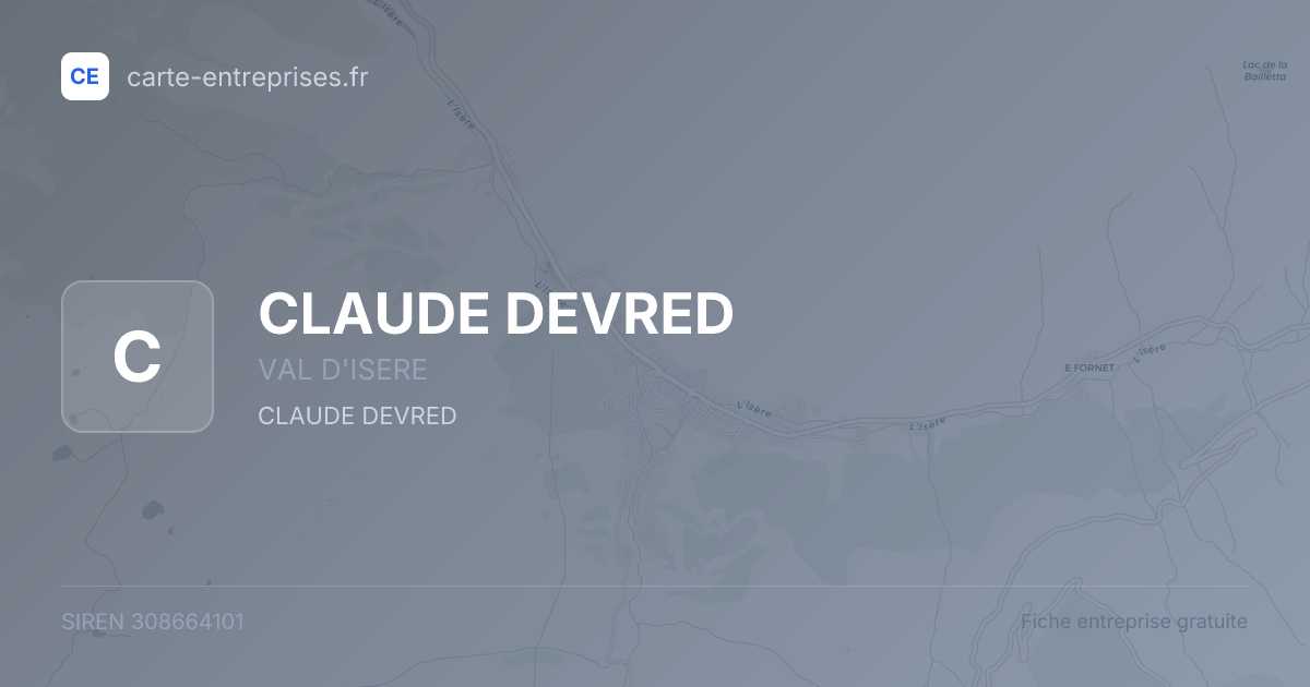 CLAUDE DEVRED — 308664101 — fiche entreprise