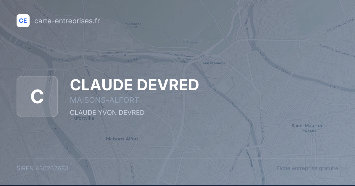 CLAUDE DEVRED — 430262683 — fiche entreprise