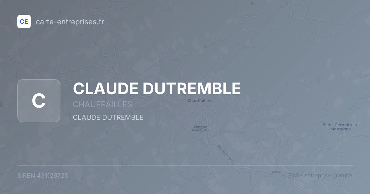 CLAUDE DUTREMBLE — 431129725 — fiche entreprise