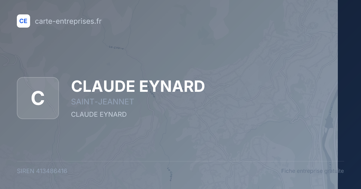 CLAUDE EYNARD — 413486416 — fiche entreprise