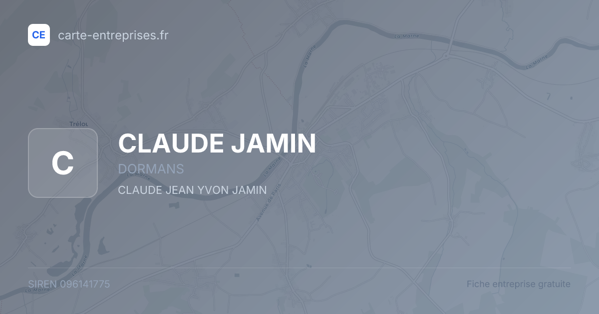 CLAUDE JAMIN — 096141775 — fiche entreprise