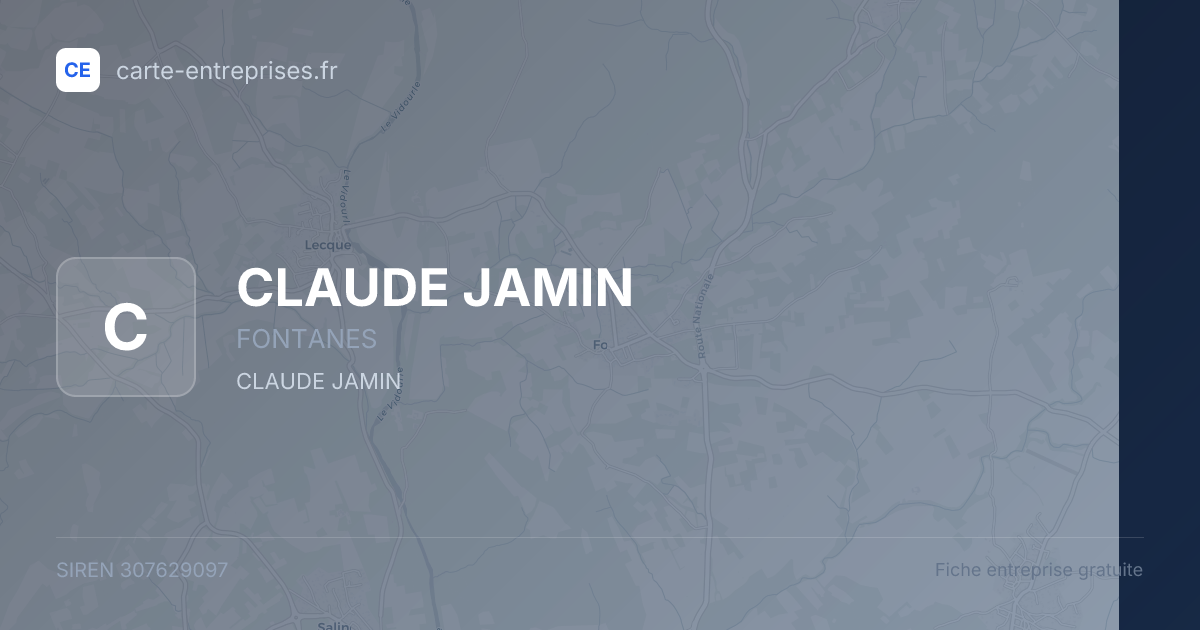 CLAUDE JAMIN — 307629097 — fiche entreprise