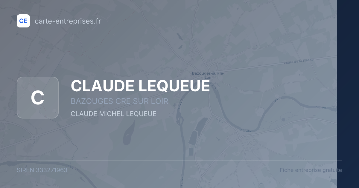 CLAUDE LEQUEUE — 333271963 — fiche entreprise