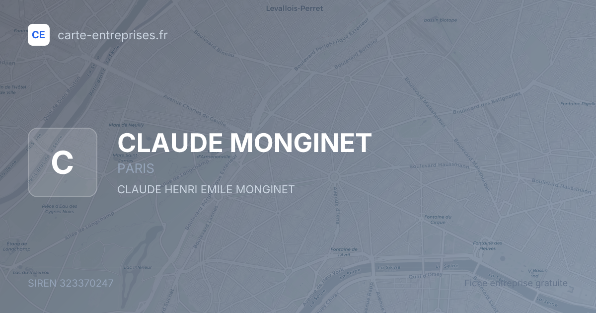 CLAUDE MONGINET — 323370247 — fiche entreprise