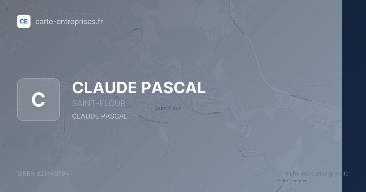 CLAUDE PASCAL — 321440794 — fiche entreprise