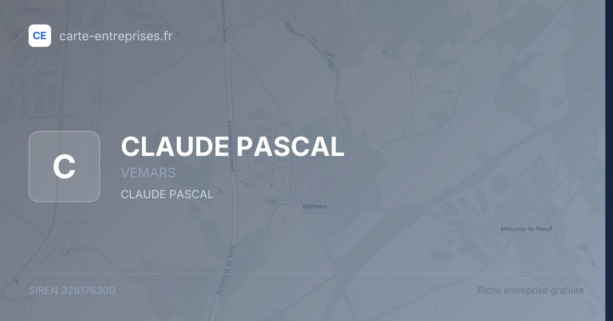 CLAUDE PASCAL — 328176300 — fiche entreprise