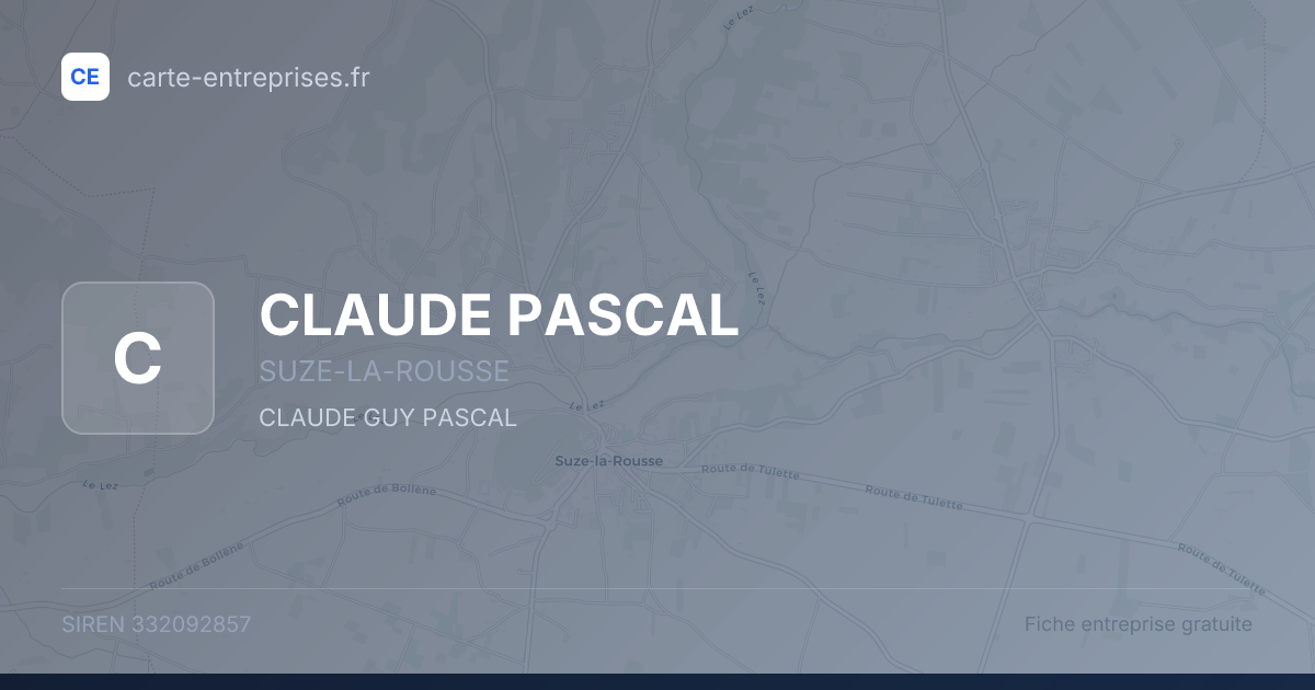 CLAUDE PASCAL — 332092857 — fiche entreprise