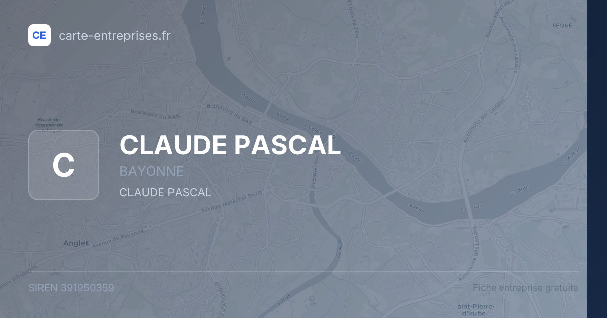 CLAUDE PASCAL — 391950359 — fiche entreprise