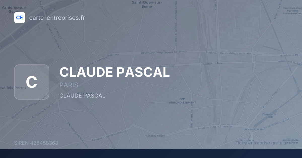 CLAUDE PASCAL — 428458368 — fiche entreprise