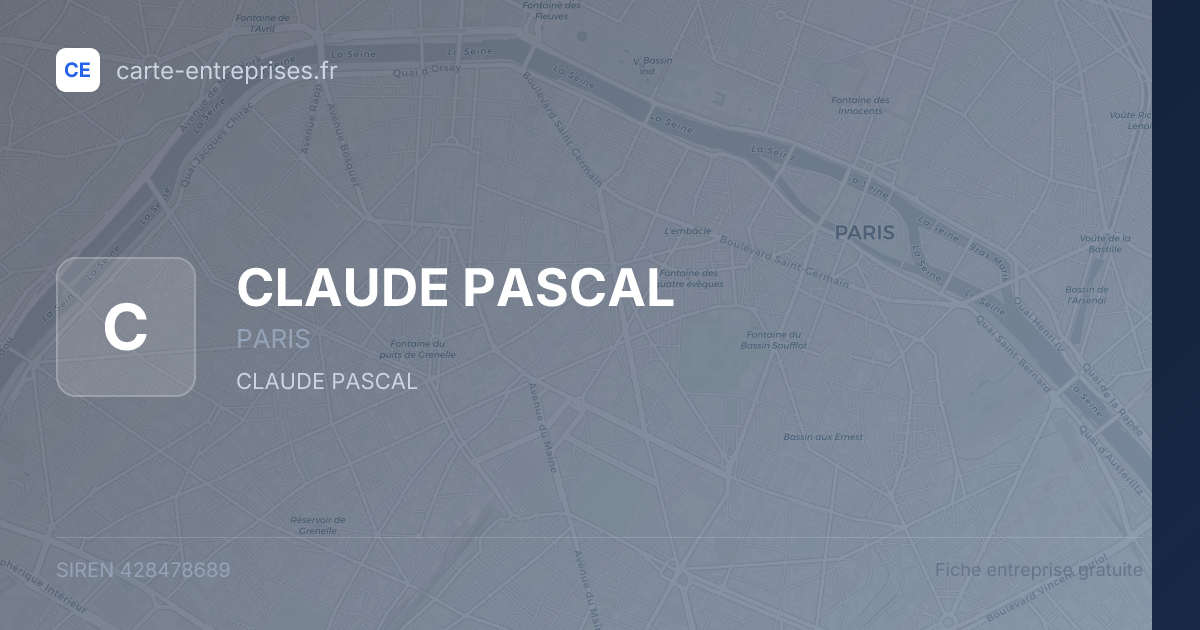 CLAUDE PASCAL — 428478689 — fiche entreprise