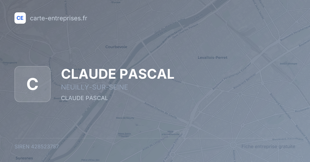 CLAUDE PASCAL — 428523757 — fiche entreprise