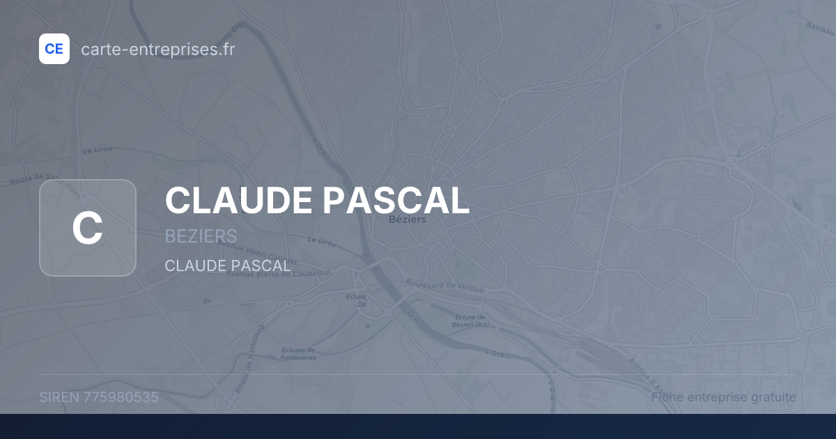CLAUDE PASCAL — 775980535 — fiche entreprise