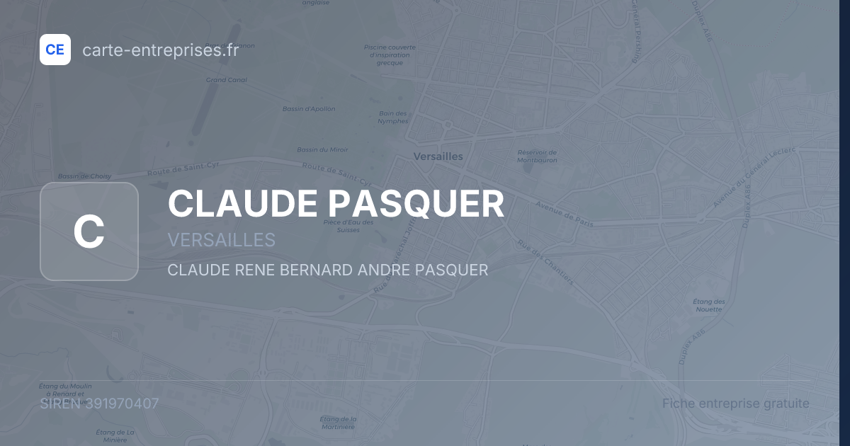 CLAUDE PASQUER — 391970407 — fiche entreprise
