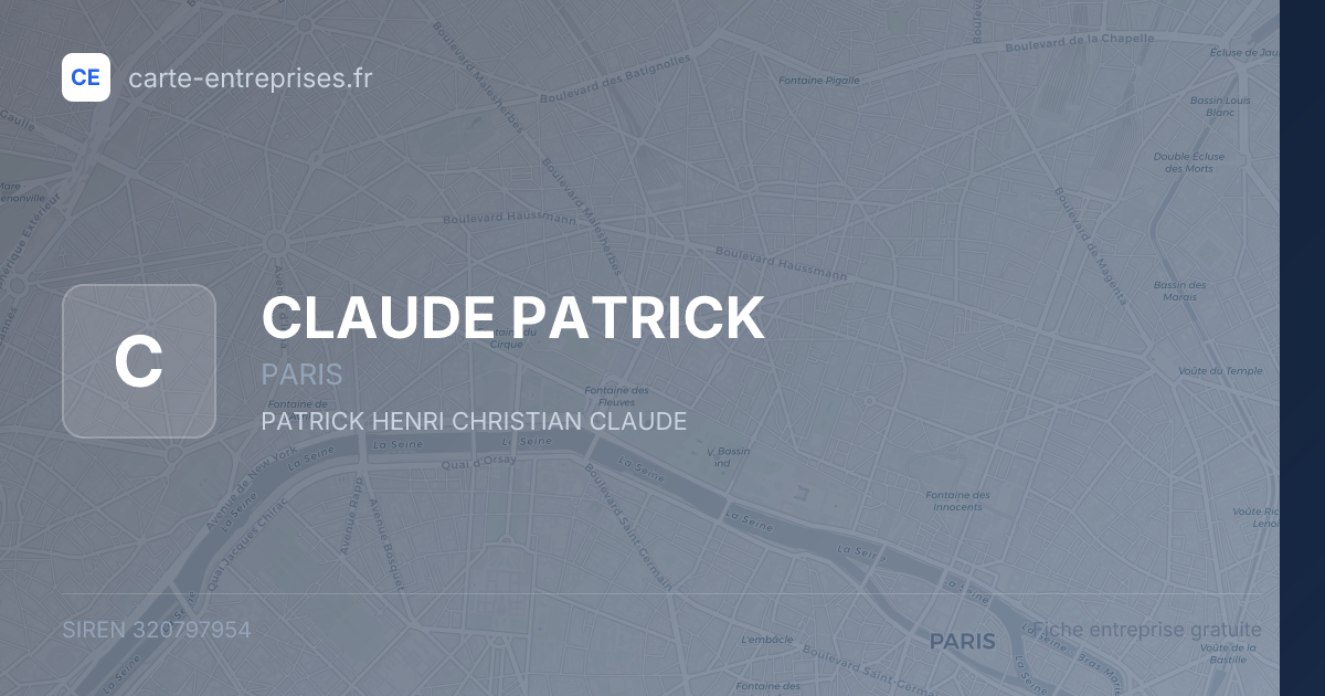 CLAUDE PATRICK — 320797954 — fiche entreprise