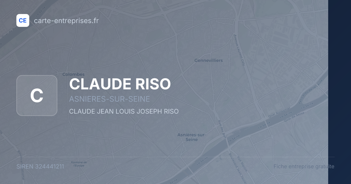 CLAUDE RISO — 324441211 — fiche entreprise