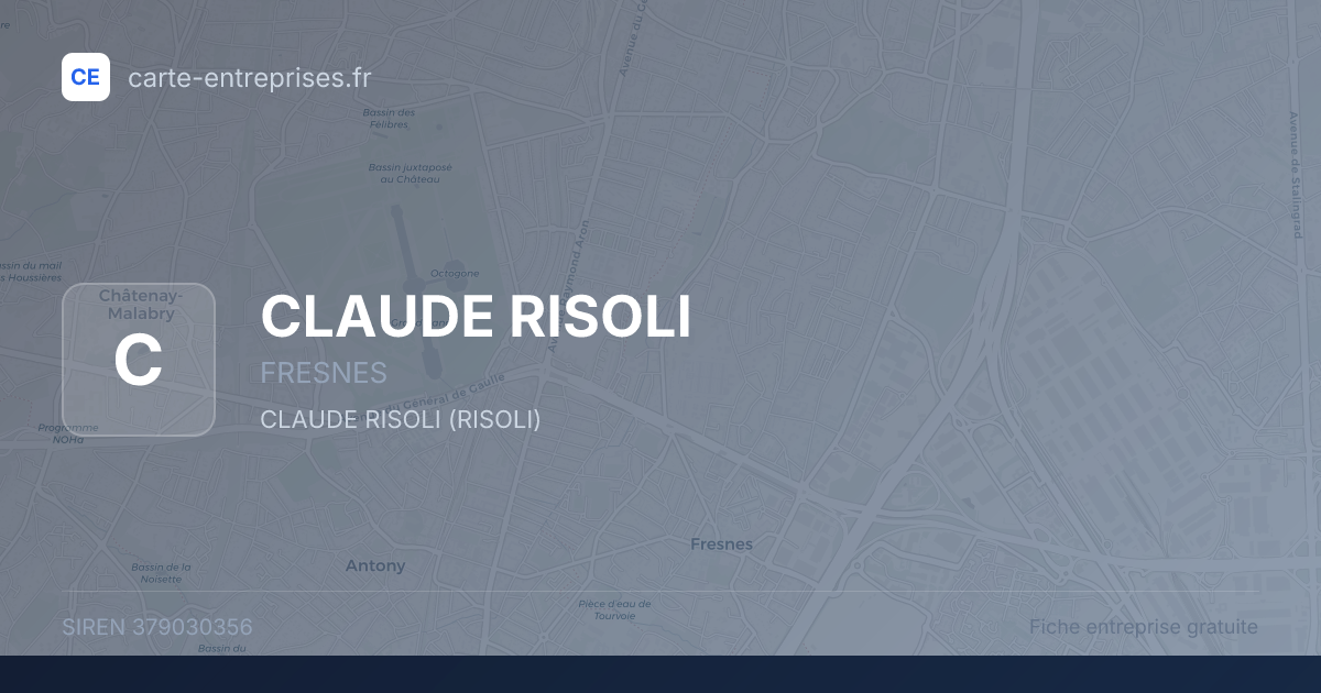 CLAUDE RISOLI — 379030356 — fiche entreprise