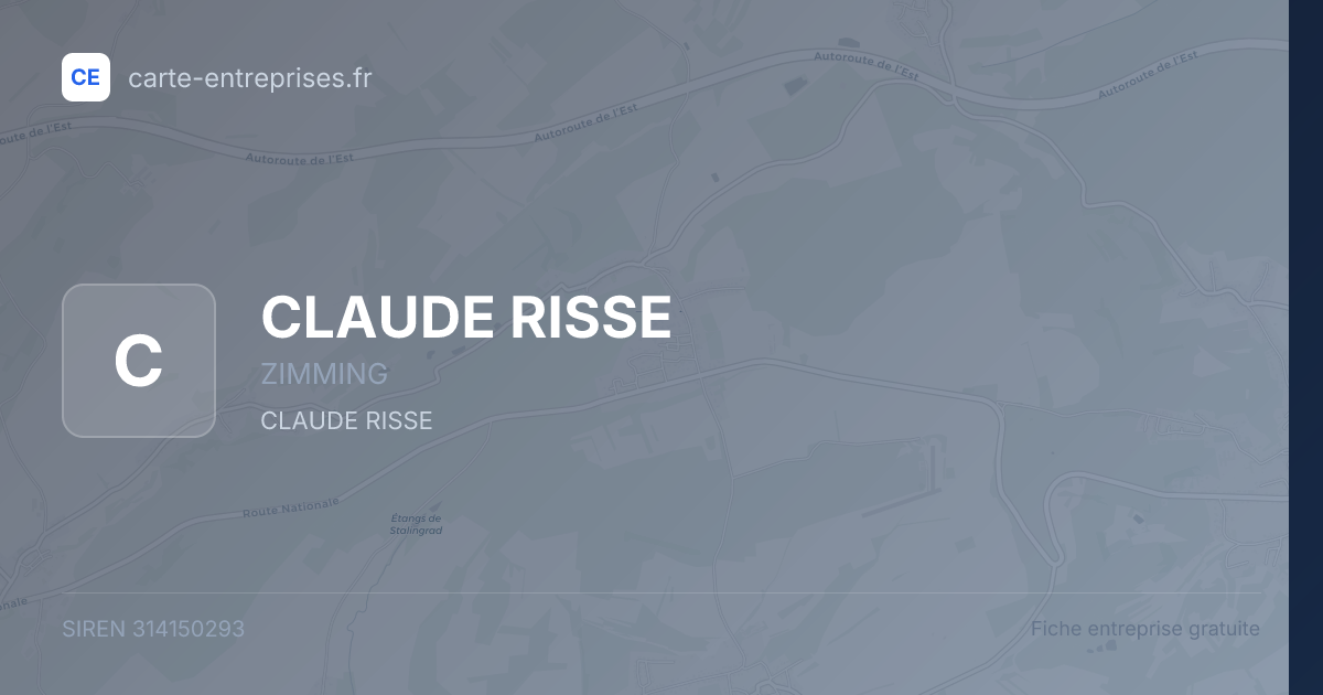 CLAUDE RISSE — 314150293 — fiche entreprise