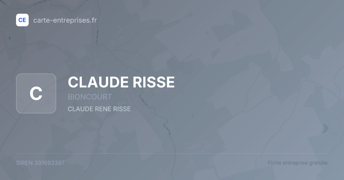 CLAUDE RISSE — 391693397 — fiche entreprise