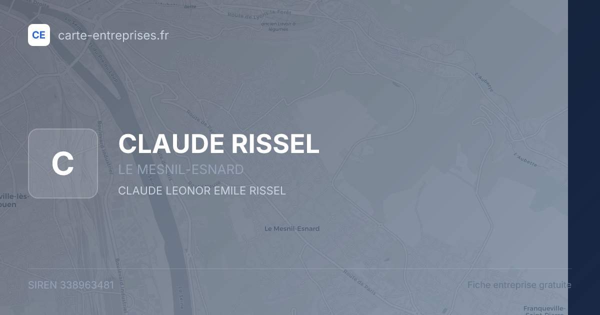 CLAUDE RISSEL — 338963481 — fiche entreprise