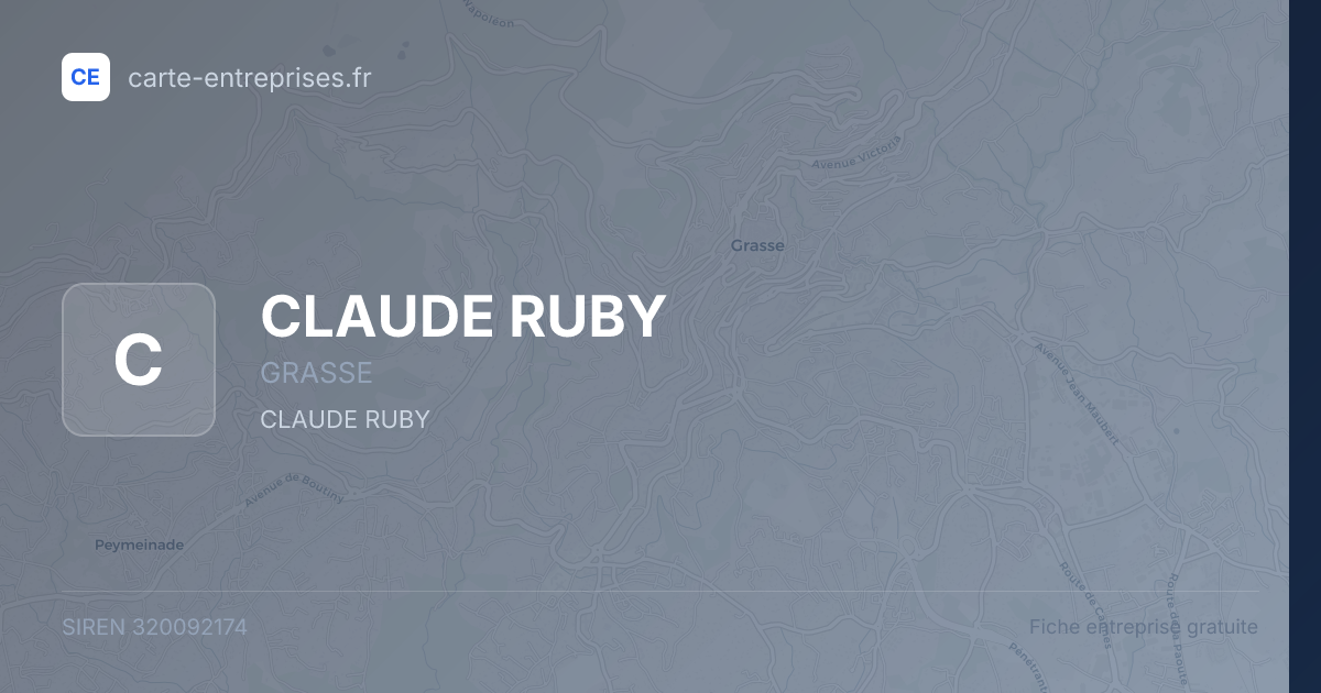 CLAUDE RUBY — 320092174 — fiche entreprise