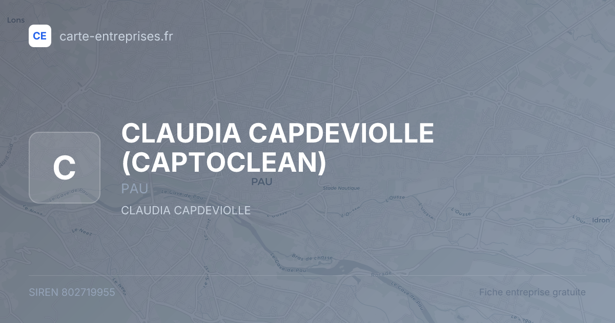 CLAUDIA CAPDEVIOLLE (CAPTOCLEAN) — 802719955 — fiche entreprise