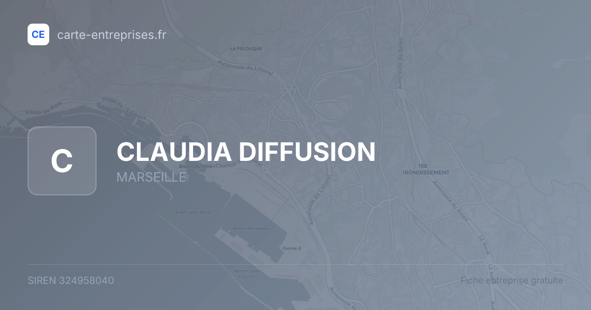 CLAUDIA DIFFUSION — 324958040 — fiche entreprise