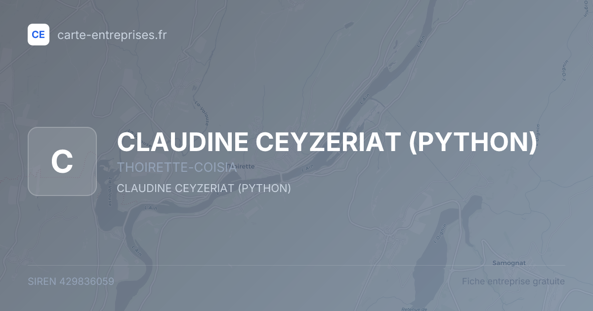 CLAUDINE CEYZERIAT (PYTHON) — 429836059 — fiche entreprise