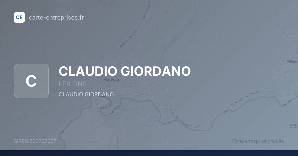CLAUDIO GIORDANO — 533737607 — fiche entreprise