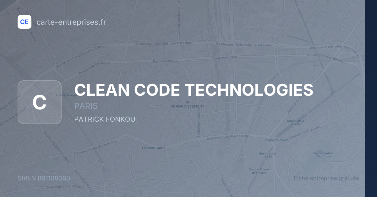 CLEAN CODE TECHNOLOGIES — 891108060 — fiche entreprise