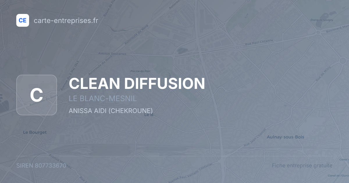 CLEAN DIFFUSION — 807733670 — fiche entreprise