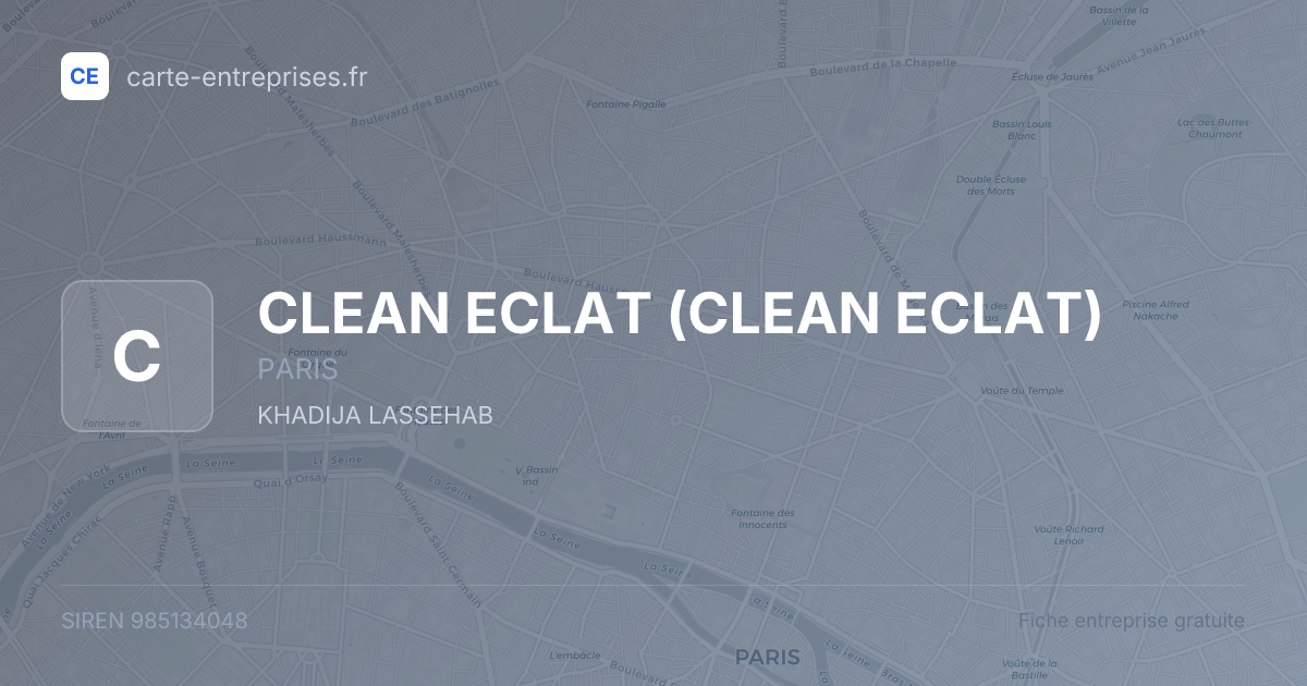 CLEAN ECLAT — 985134048 — fiche entreprise