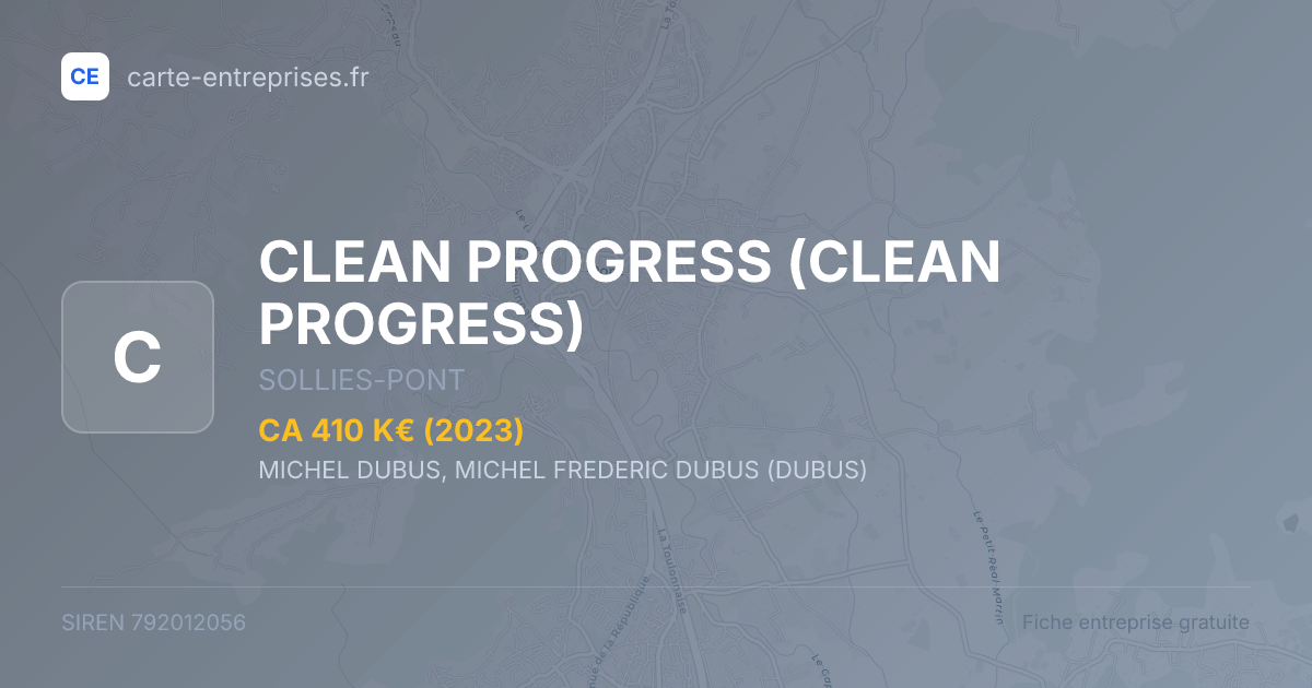CLEAN PROGRESS — 792012056 — fiche entreprise