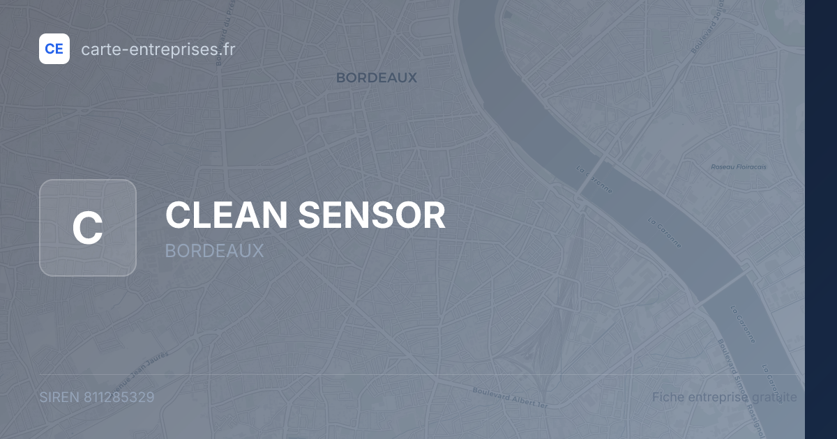 CLEAN SENSOR — 811285329 — fiche entreprise