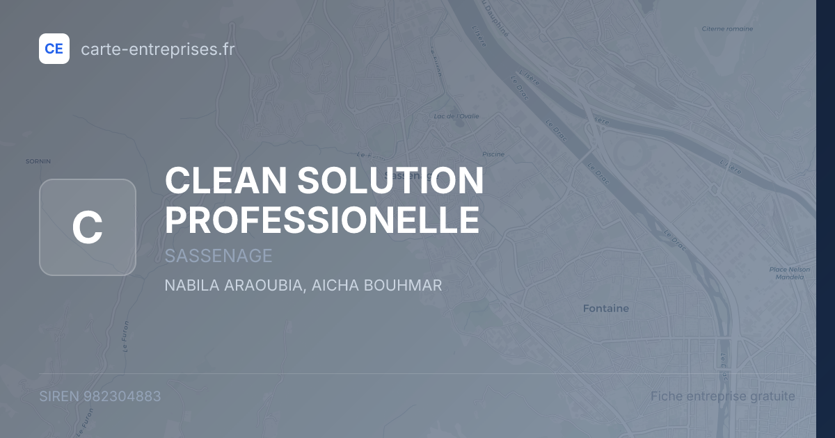 CLEAN SOLUTION PROFESSIONELLE — 982304883 — fiche entreprise