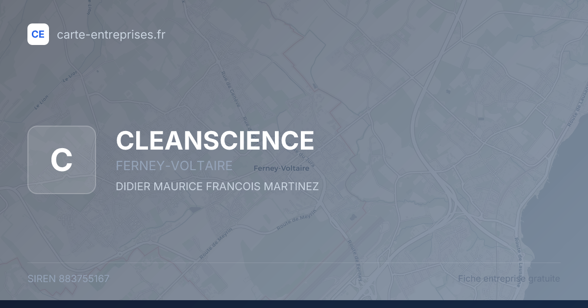 CLEANSCIENCE — 883755167 — fiche entreprise