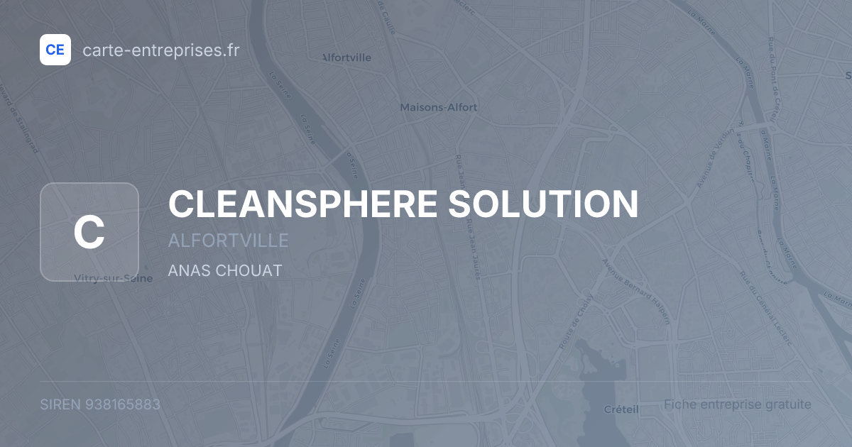 CLEANSPHERE SOLUTION — 938165883 — fiche entreprise