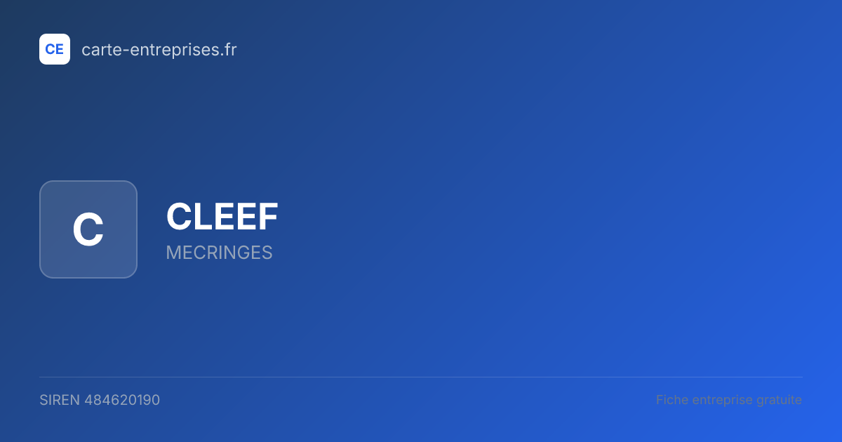 CLEEF — 484620190 — fiche entreprise
